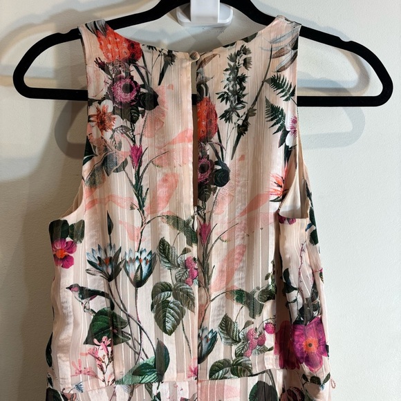 BANANA REPUBLIC Sz 4 Sleeveless Maxi Dress Floral Pineapples Hi Low Ruffle Hem - Picture 9 of 13